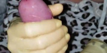 Gloved Handjob With Cumshot