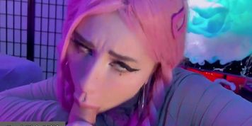 Close Up Languid Slobbery Throat Romantic Gentle Blowjob Cumshot In Mouth