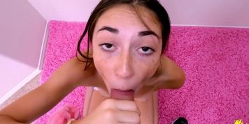 Brunette Handjob Cumshot At 1.39.08 BLOWJOB FINISH Cum Facial - Teen Sweet (Amateurgirl)