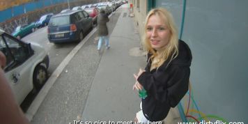 Cumsprayed Euro Plowed From Behind In Public