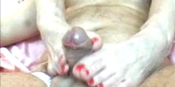 Blonde Wife Footjob Part2