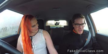 Big Ass Redhead Bbw Bangs In Driving School