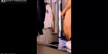 GentlyPerv-DRESSING ROOM Double Handjob With Blowjob Cumshot. Two Whores Vs My Dick
