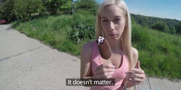 Public Agent Freaky Blonde Called Nesty Demands Sex Outside