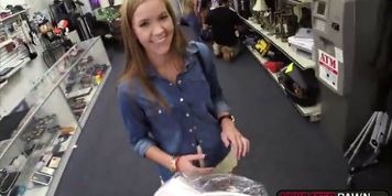 A Fabulous Blonde Babe Fucks A Naughty Pawndude For Cash