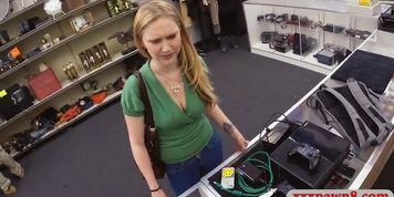 Blonde Woman Nailed By Horny Pawn Keeper In His Office