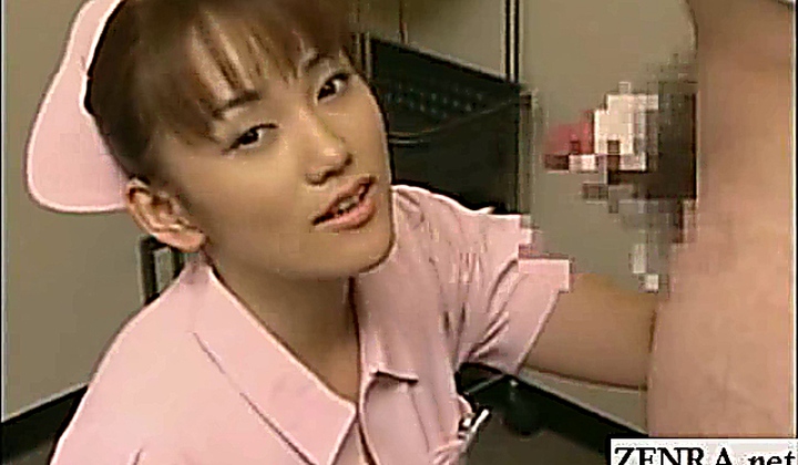 Subtitled Japanese Nurse Gives A Handjob With Cumshot