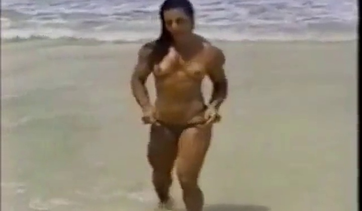 Beach Bodybuilding Strip, Mrs Rivieccio's Outrageous Muscular Nudes