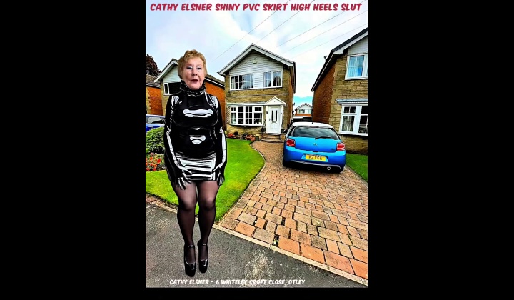 Cocksucking Shiny Pvc Skirt Stockings High Heels Pornstar Slut Granny At Home