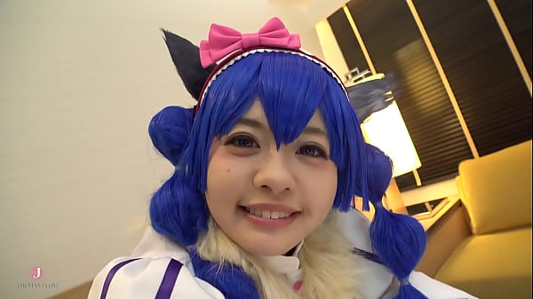 The Cute Girl In Blue-Haired Therianthrop Cosplay Is A Blowjob Master-Intro