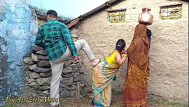 Desi Step Mother In Law And Fucked By Daughter Husband! Viral Jobordosti Sex With Clear Audio Outdoor Fucking