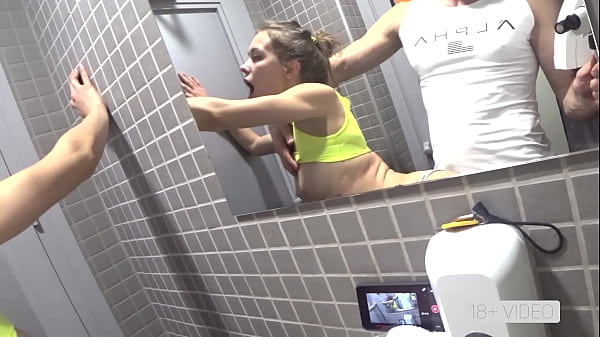 Fucked A B. In A Public Toilet After Working Out