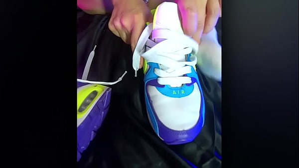 The Girl Feels Her Sneakers And Shows You. Aesthetic Foot Fetish Pleasure.