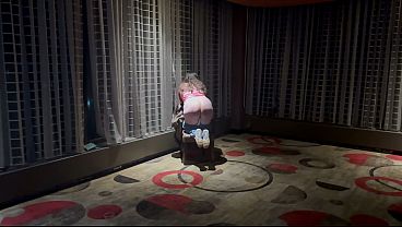 Curvy Slut Exposes Butt In Hotel