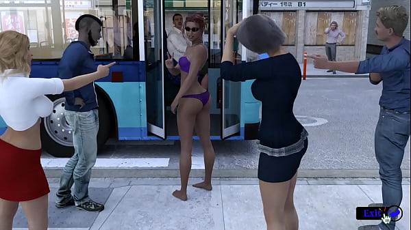 An Exhibitionist Girl Undressed In Public. Hentai Game: Kink Maker