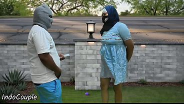 Hijab Muslim Student Jogging In Public Blowjob For Money
